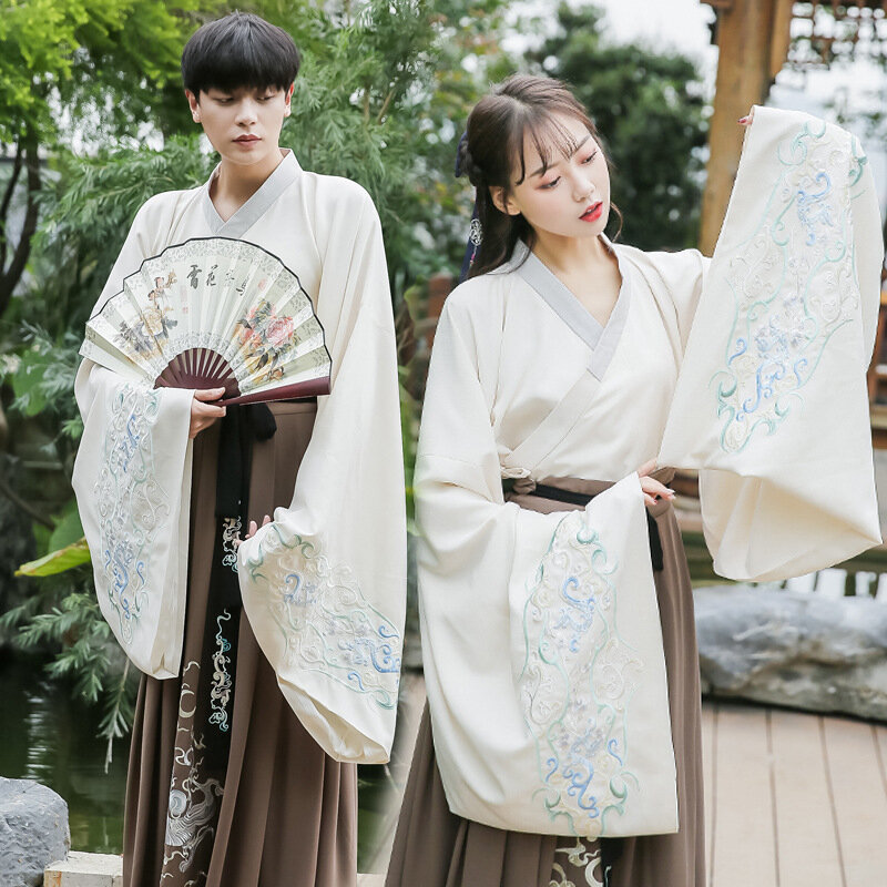 Kimono para hombre y mujer, traje tradicional chino de Hanfu, Tops, falda, cárdigan, disfraz de samurái japonés, bata Yukata