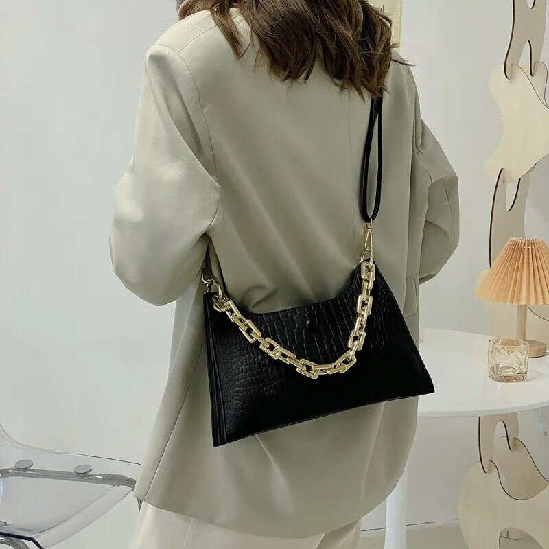 Bolsas e bolsas de luxo padrão de crocodilo zíper bolsas nova moda bolsa de ombro simples sacos quadrados para mulheres bolsas