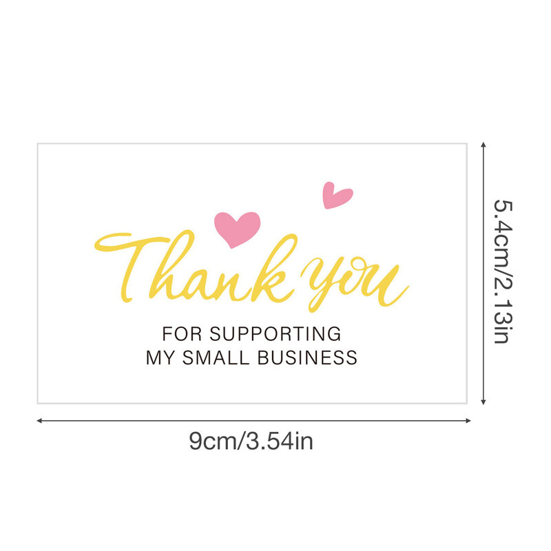 30pcs/pack Pink Thank You Card For Supporting Business Package Decoration Business Card Handmade With Love For Sellers Gifts