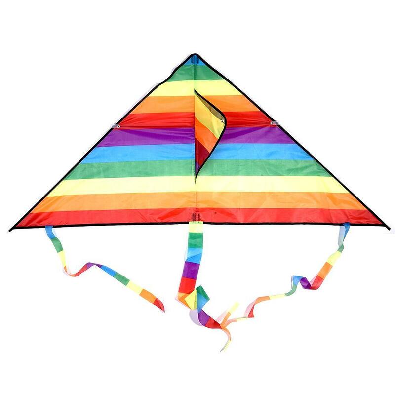 1 Set Rainbow Kite Kids DIY Toys Long Tail Outdoor Xmas Kite Flying Game Stunt Line Surf Parent-Child Kites Pigment Gift Co K6N7