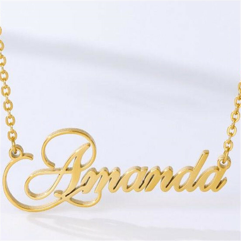 Personalized Nama Kalung Nama Kustom Kalung Kustom Cinta Kalung Stainless Steel Perhiasan Disesuaikan Hadiah untuk Wanita Wanita