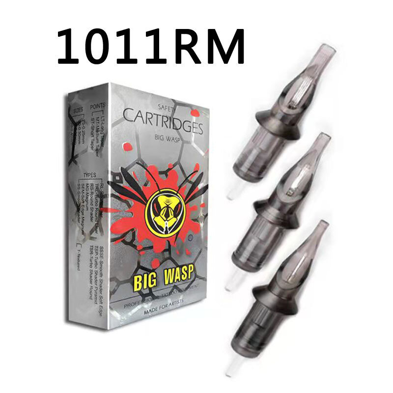 BIGWASP 1011RM Tattoo Naald Cartridges #10 Geëvolueerd (0.30mm) Magnums (11RM) voor Cartridge Tattoo Machines & Grips 20Pcs