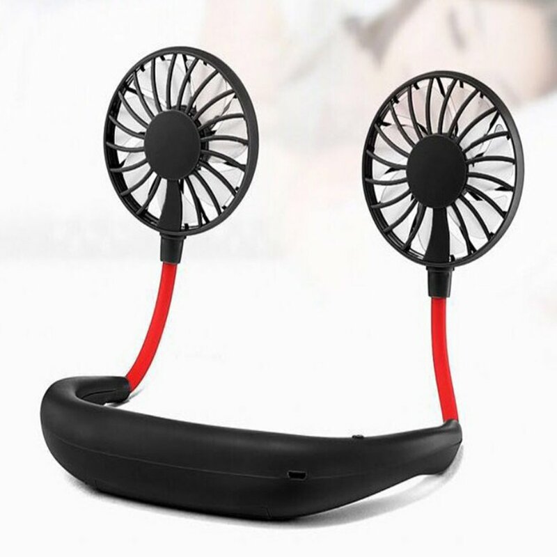Halter przenośne leniwy Fan sportu Mini wiszące szyi wentylator USB akumulator Halter Fan sportu wiatrak chłodzący na świeżym powietrzu