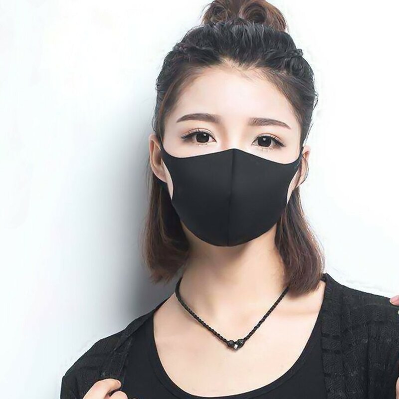 Masque facial en coton noir réutilisable, 25 pièces, mode, lavable, Protection contre les germes, pour adultes, Bandana respirant