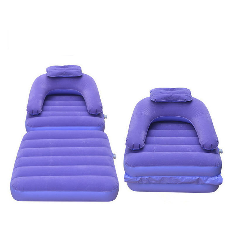 Portable inflatable flocking sofa bed dual purpose folding multi-function pressure resistant reclining chair nap outdoor cushion