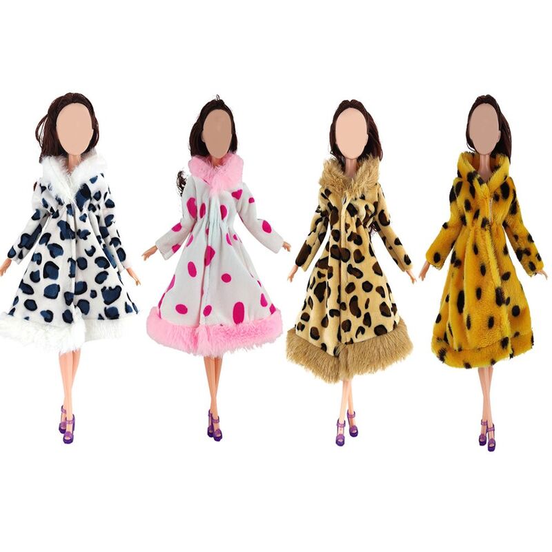 Doll Clothes Long Fur Coat Autumn Winter Overcoat Suitable for 30cm Dolls Accesorios Doll Party Dressing Nightgown Kids Toy