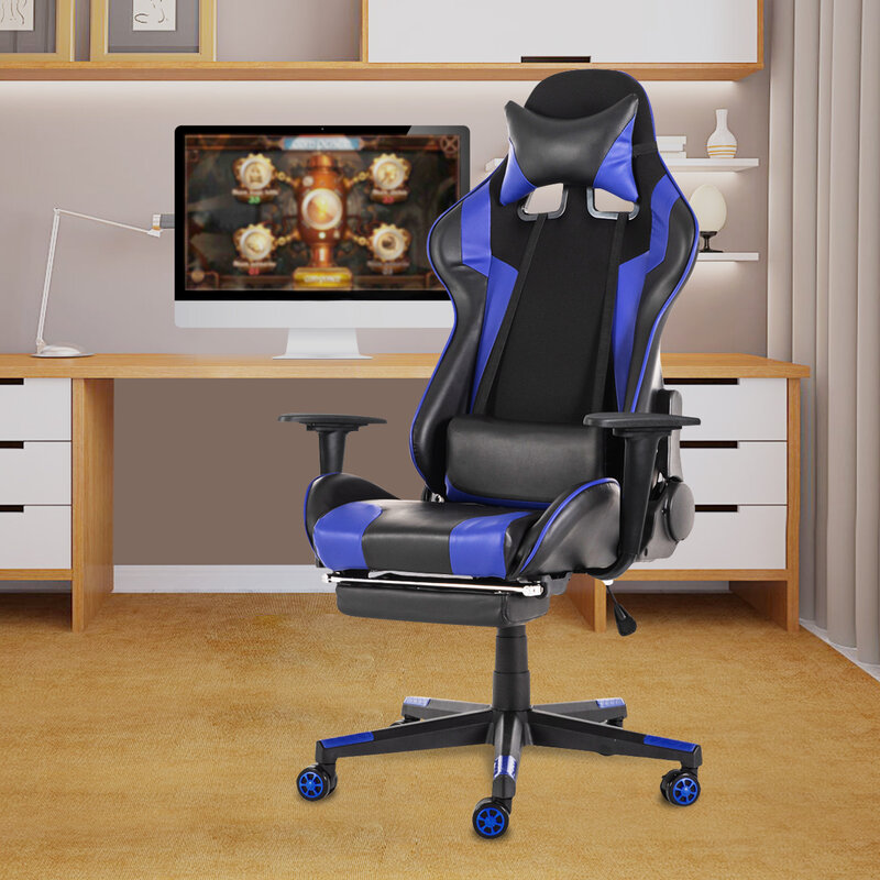 オフィスコンピュータ椅子wcgゲームチェアリクライニング革デスクチェアインターネットカフェゲーマー椅子ピンク家庭用アームチェアフットレスト