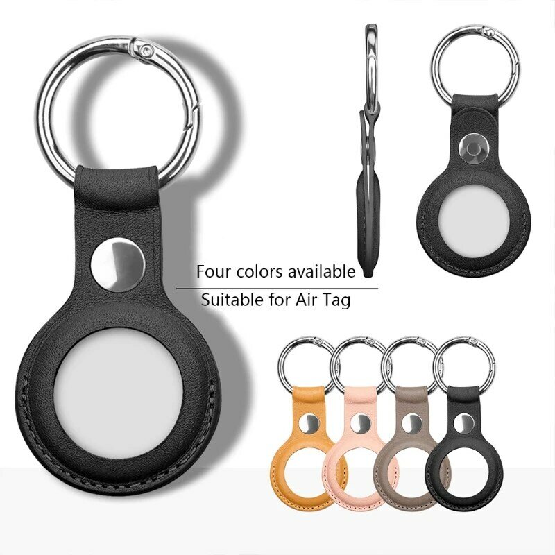 For Apple Airtags PU Leather Protective Sleeve For Apple Locator Tracker Anti-lost Device Keychain Protective Sleeve Hot