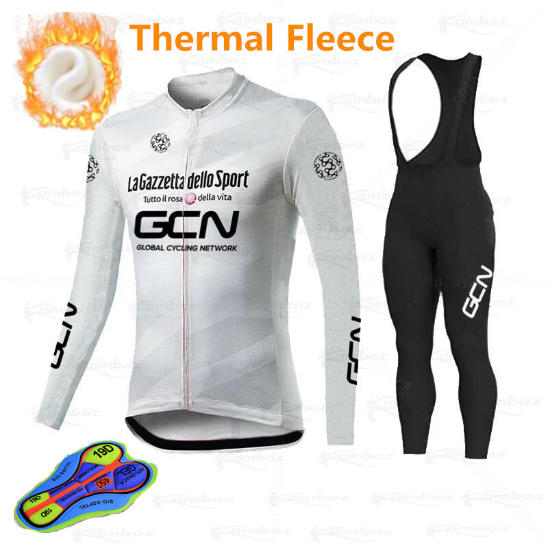 GCN 2021 Winter Fleece Long Sleeve Cycling Set Racing Bike Cycling Suit Mountain Bicycle Cycling Clothing Ropa Ciclismo Bicycle