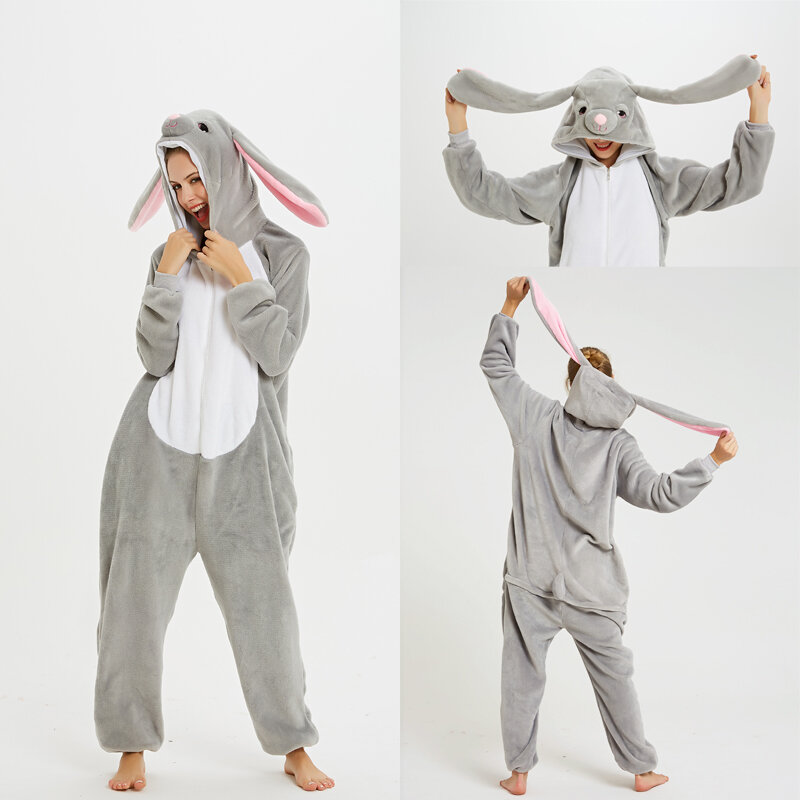 Animal anime onesie kigurumi mulher unicórnio pijamas pijama macio bonito coelho unicornio pijima unisex pijamas em geral