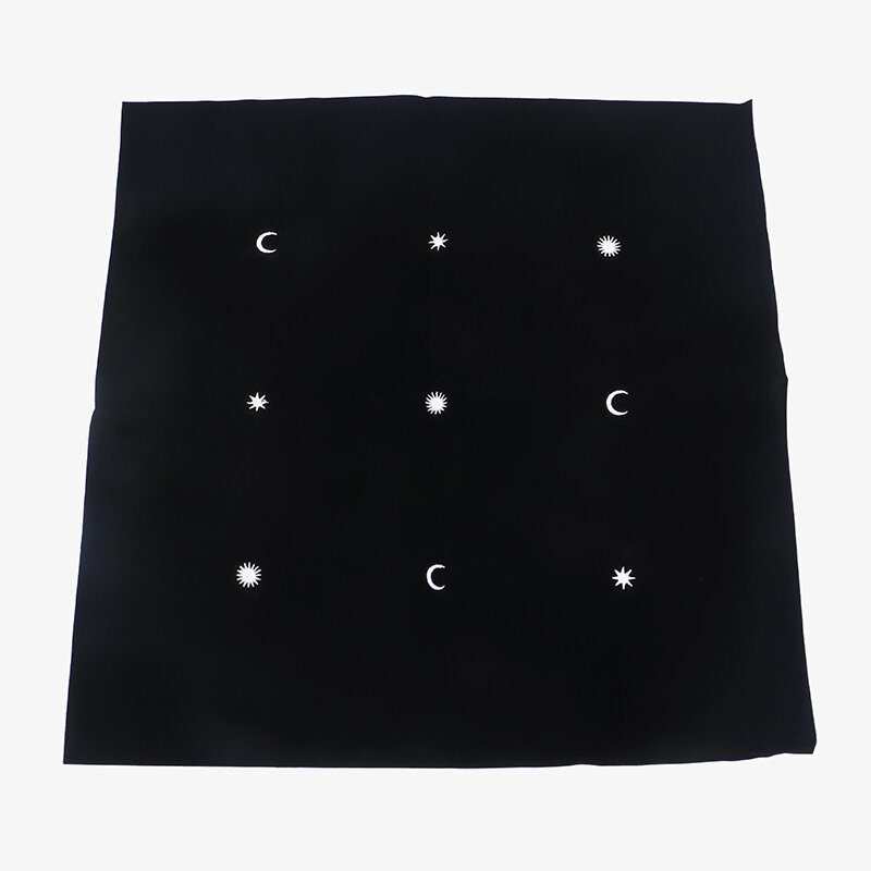 Nova alta qualidade tarot especial toalha de mesa flanela preta toalha de mesa jogo de tabuleiro hdivination toalha de mesa 49*49 cm