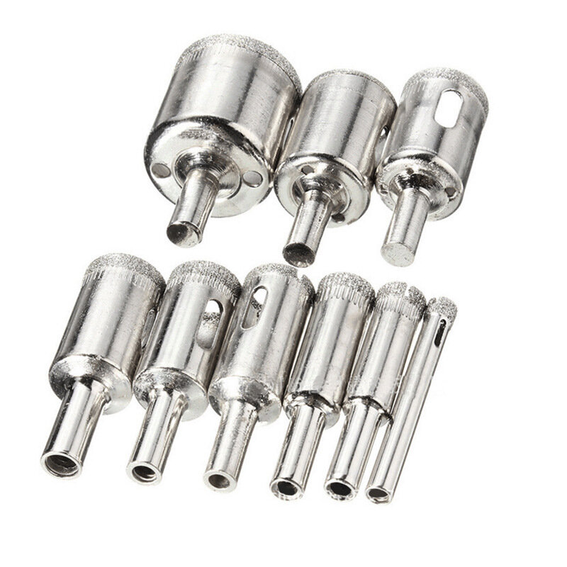 10pcDiamond Coated Drill Bit 6-30mm for Tile Marble Glass Ceramic Glass Tile Marble Hole Drilling Bit Set Tool Accessories