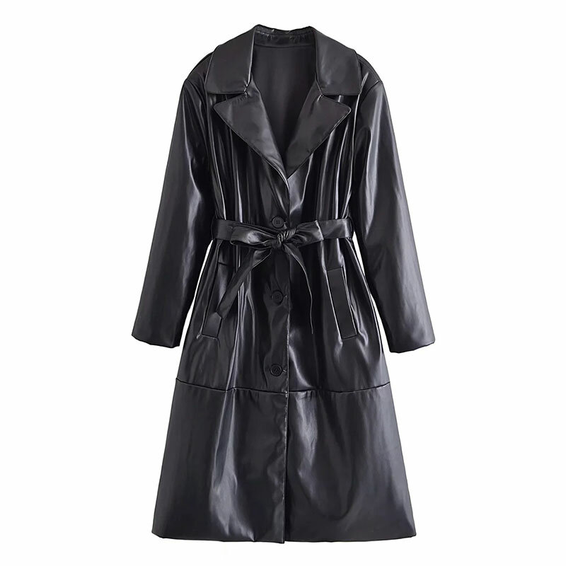 Nlzgmsj – Trench-Coat en similicuir pour femme, manteau Long et doux, surdimensionné, 2021, 202110
