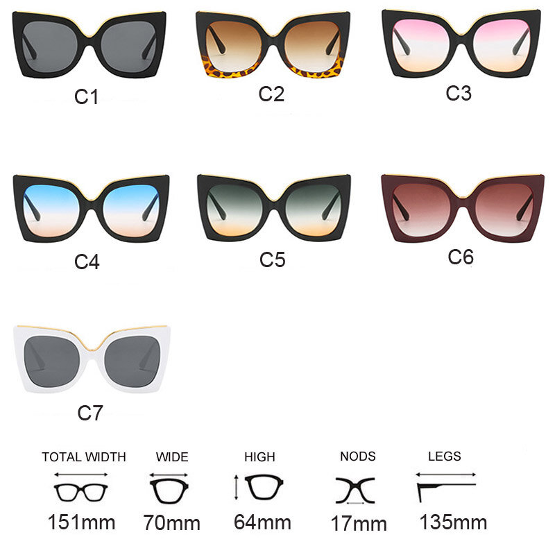 Gafas de sol de lujo para mujer lentes de sol de gran tamaño de diseño de marco cuadrado grande 