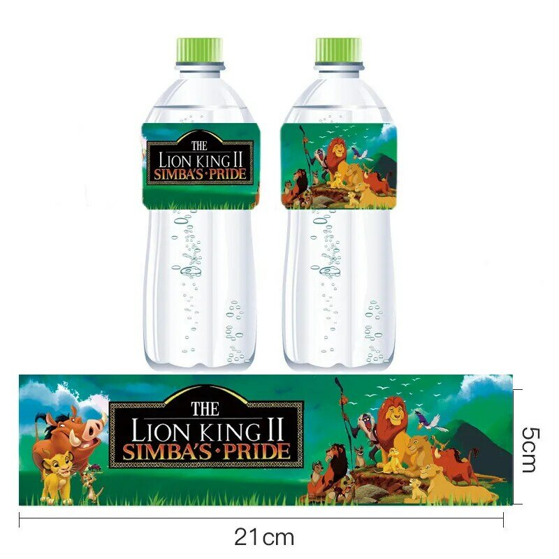 Magrise 12 stücke Simba Thema Aufkleber Der König Der Löwen Simba Party Mineral Wasser Flasche Label Aufkleber Safari Dschungel Lion Partei supplie