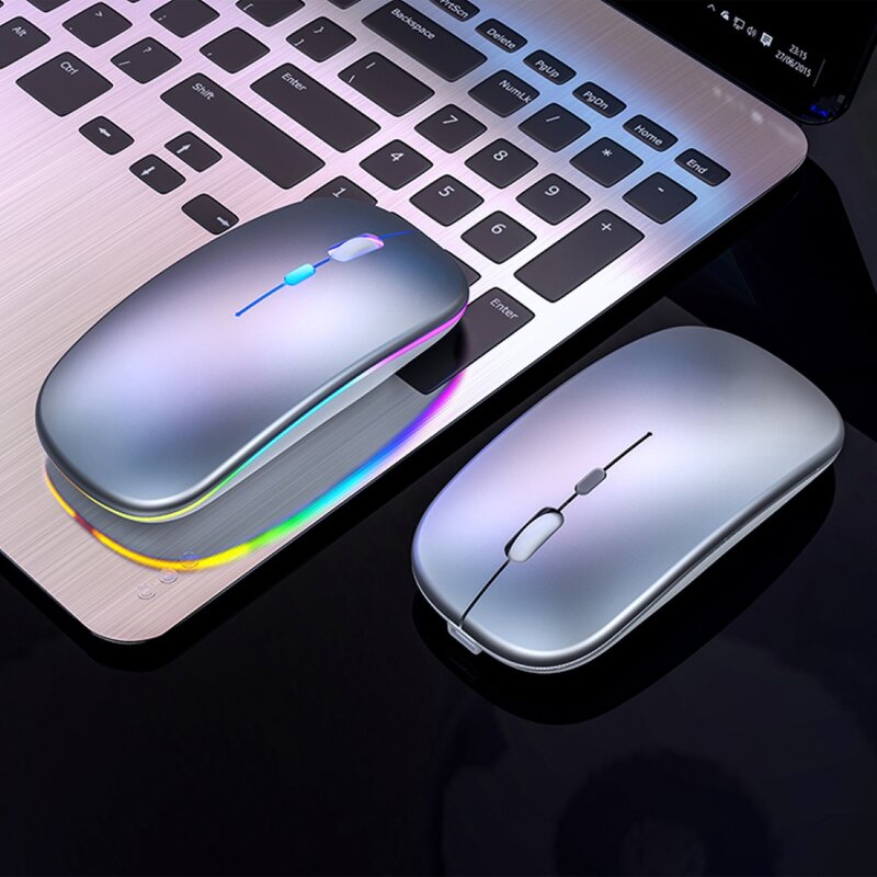 2.4G 무선 블루투스 LED 마우스 USB 인체 공학적 게이밍 마우스 노트북 컴퓨터 10m 무선 전송 거리 마우스