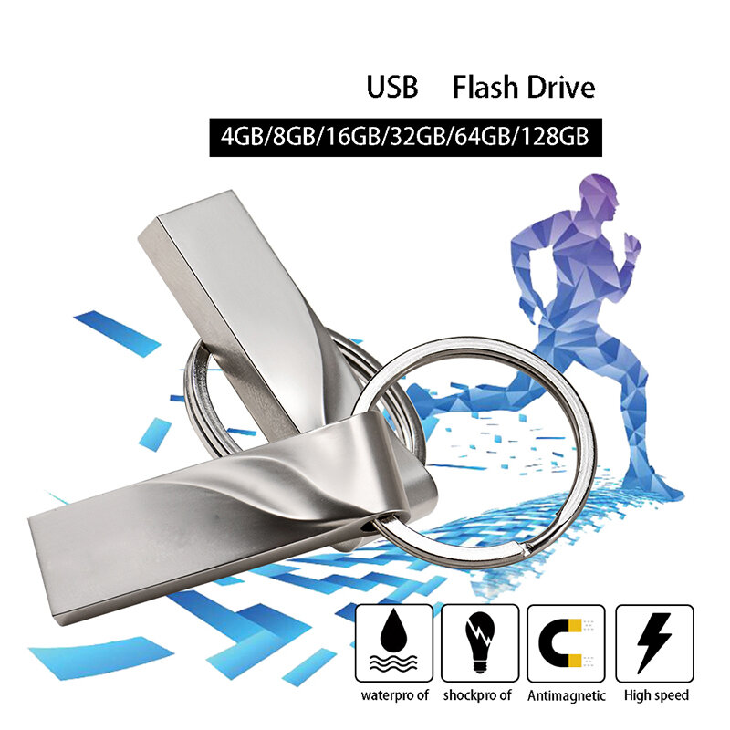 محرك فلاش USB معدني صغير سعة 128 جيجابايت ، بطاقة ذاكرة 32 جيجابايت/8 جيجابايت/4 جيجابايت/16 جيجابايت/128 جيجابايت