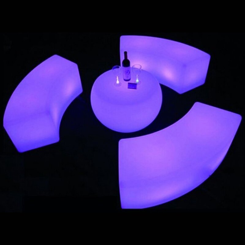 Kursi Bar dengan Lampu LED, 16 Warna Kursi Rumah Yang Dapat Diganti, Furnitur Bar, Tahan Air, Dapat Diisi Ulang, L120 * W43 *