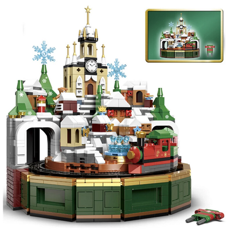 XINGBAO 18021 Arsitektur Seri Natal Santa Claus Panekuk Rumah Pohon Desa Mainan Bata Bongkar Pasang untuk Hadiah Anak-anak
