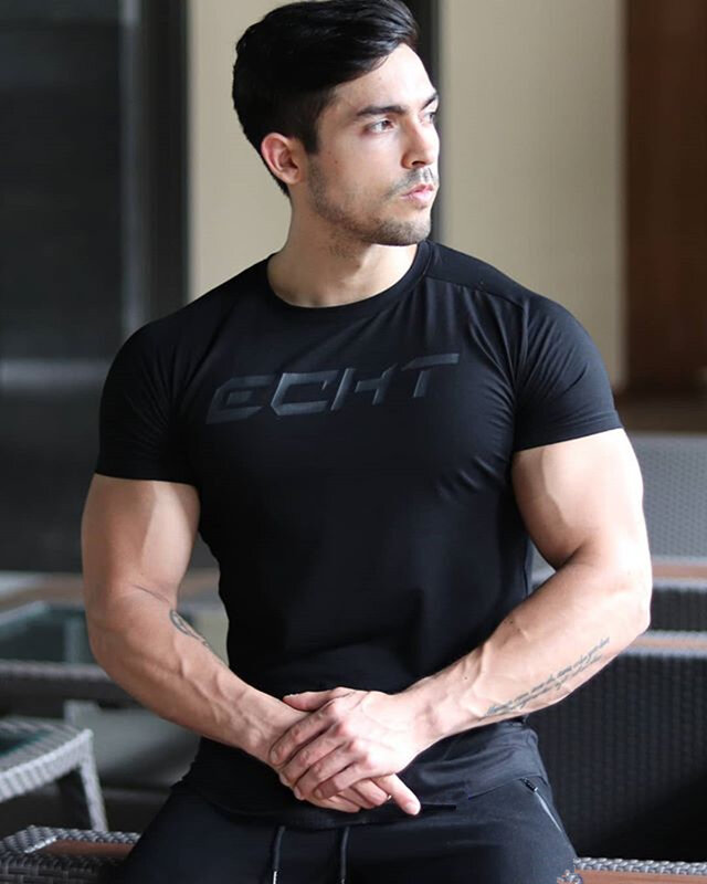 Kaus Cetak Kreativitas Fashion Kasual Pria Kaus Katun Sejuk Fitness Gym Pria Kaus Atasan Pria Baru Musim Panas 2019