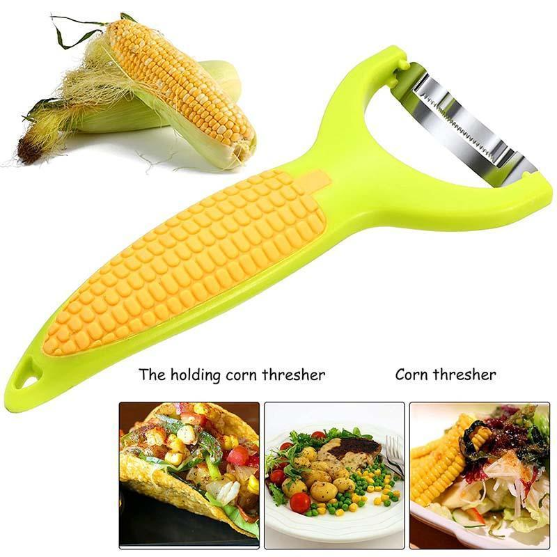 New Corn Zipper Prep Peeler Stainless Steel Corn Stripper Creative Hand Corn Grain Separator Thresher Kitchen Gadget Accessories