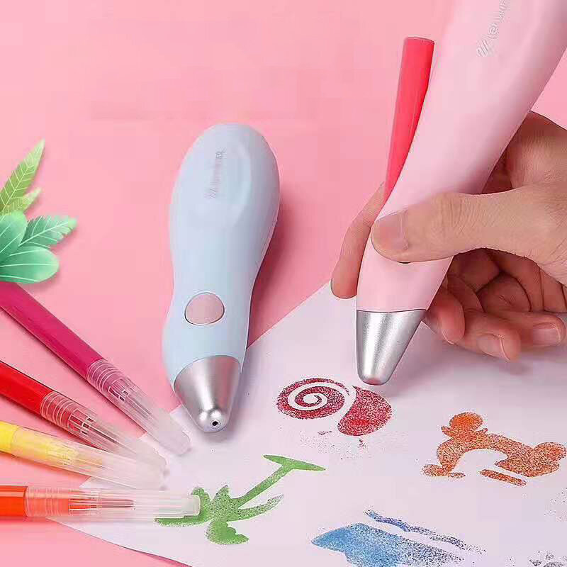Tenwin 8084 ไฟฟ้า Airbrush ชุดปากกาสีน้ำสีมัลติฟังก์ชั่นอิงค์เจ็ทปากกาไฟฟ้าสเปรย์ Art ปากกา 12 สีมือ-ทาสี