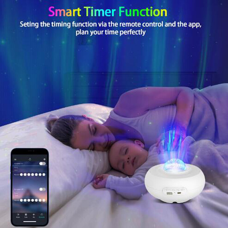 Lampe LED intelligente, ciel étoilé, Bluetooth, musique, projecteur Laser pour chambre à coucher, veilleuse