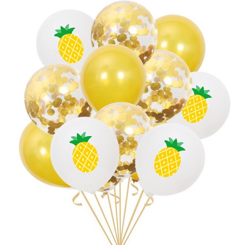 Ballons colorés en Latex, 10 pièces/ensemble, 12 pouces, fournitures de décoration pour fête d'anniversaire, ananas, fête hawaïenne, vente en gros