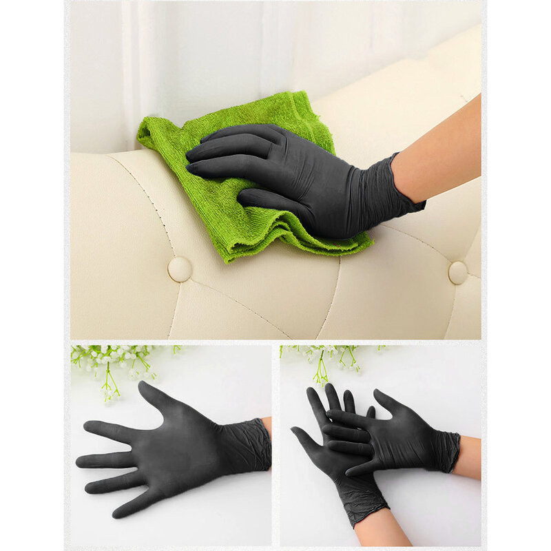 Dishwashing Kitchen Work Rubber Garden Blue Black Gloves 100/300/500PCS 100% Really Nitrile Disposable Gloves Latex PVC Gloves