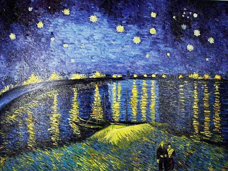 1Pc Van Gogh Vẽ Tranh Sơn Dầu Bông Vải Vải Cho May Trang Trí Định Vị Thiết Kế Vải In Vải