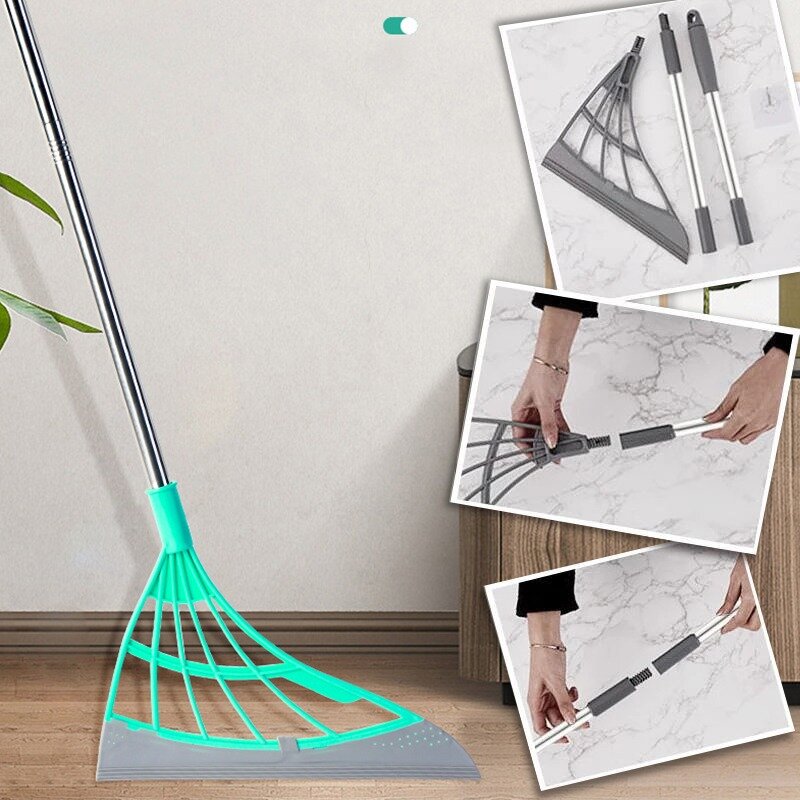 2-in-1 Sweeper Push Multi-Function Dust Broom Wiper Squeegee For Cleaning Floor