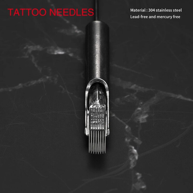 Aguja de tatuaje de desinfección mixta desechable RL RM M1, Agujas de tatuaje, Microblading, maquillaje permanente Naalden, 50/100/200 piezas