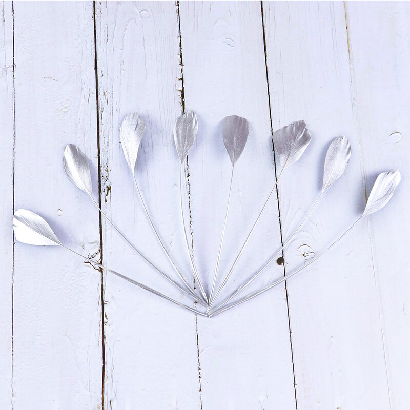 10Pcs Spray Silver Goose Feathers DIY Jewelry Making 15-20CM Plumas Plumes Wedding Carnival Accessories Decorative Handicrafts