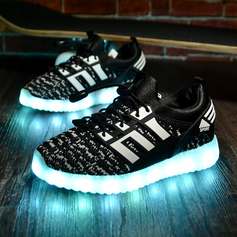2020 New Kids USB Luminous Sneakers Glowing Children Lights Up Shoes With Led Slippers Girls Illuminated Krasovki Footwear Boys