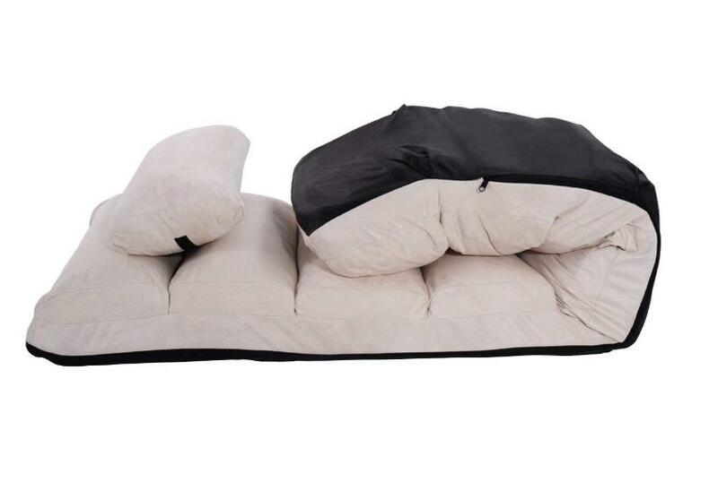Podłoga składany leżak krzesło nowoczesne moda beżowy salon komfort łóżko leniwe rozkładane tapicerowane kanapa
