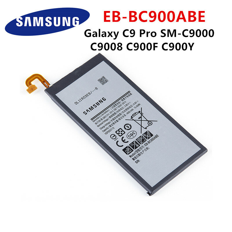 SAMSUNG Original EB-BC900ABE 4000MAh แบตเตอรี่ทดแทนสำหรับ Samsung Galaxy C9 Pro SM-C9000 C9008 C900F C900Y แบตเตอรี่ + เครื่องมือ