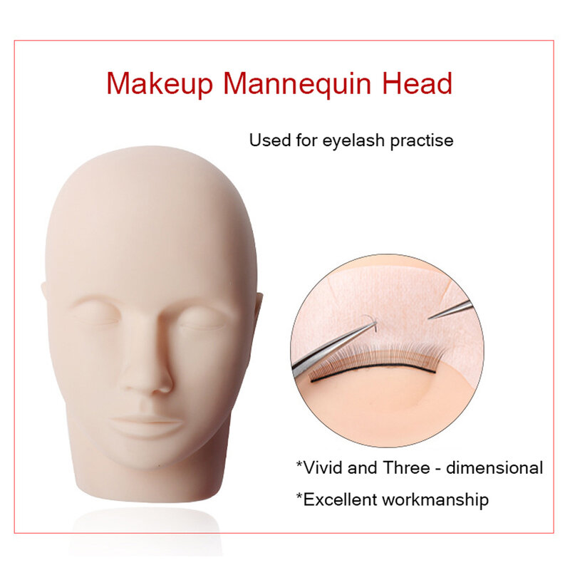 Kit de tête de Mannequin pour formation professionnelle, 16 pièces, faux cils, Extension, pratique, boucle, pince à épiler, ensemble d'outils de maquillage