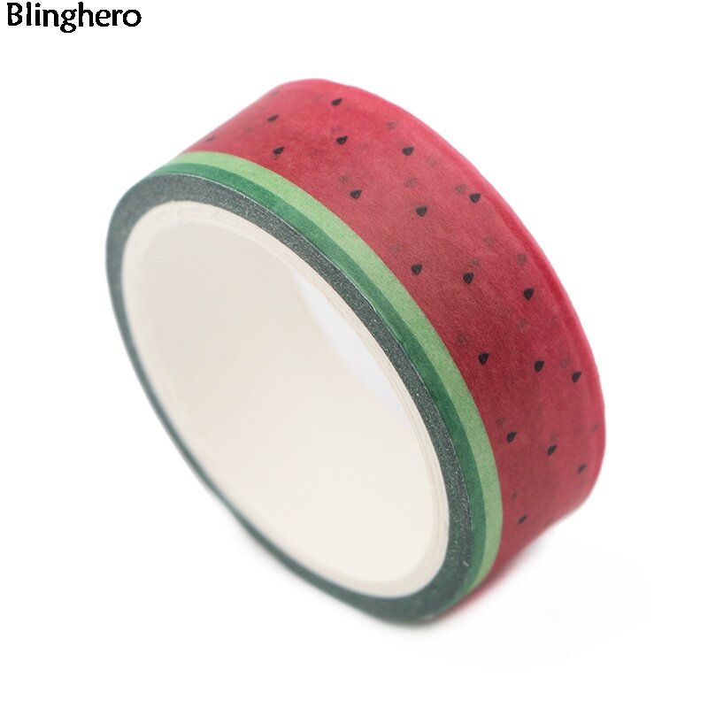 Blinghero Wassermelone 15mm X 5m Dekorative Washi Band Klebeband Diy Masking Tape Obst Druck Bänder Scrapbooking Aufkleber BH0014