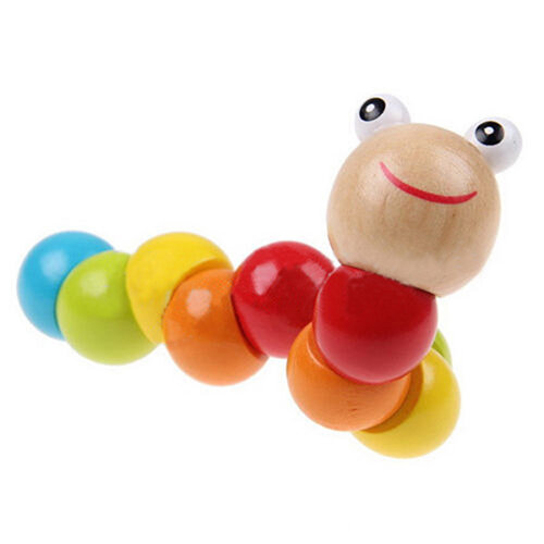 DIY dziecko dziecko polerowane kolorowe Caterpillar drewniane zabawki dla niemowląt edukacyjne świąteczny prezent