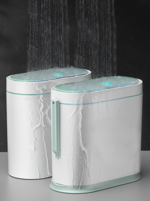 Joybos التلقائي الذكية صندوق مهملات بمستشر يمكن مع فرشاة المرحاض مقاوم للماء القمامة دلو مزبلة خزانة حمام تخزين ضيق بن