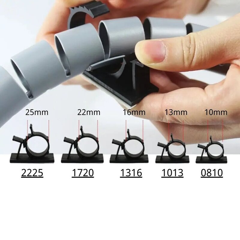 10pc Cable Clamp Self-adhesive Cable Management Clamp Desktop Wire Holder Storage Organizer Data Cable Fixing Clamp