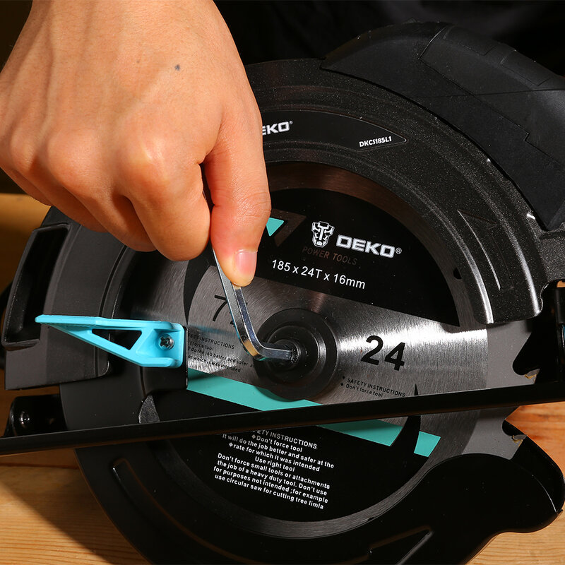 Deko-serra circular elétrica, máquina de corte multifuncional, com guia a laser e alça auxiliar, 185mm