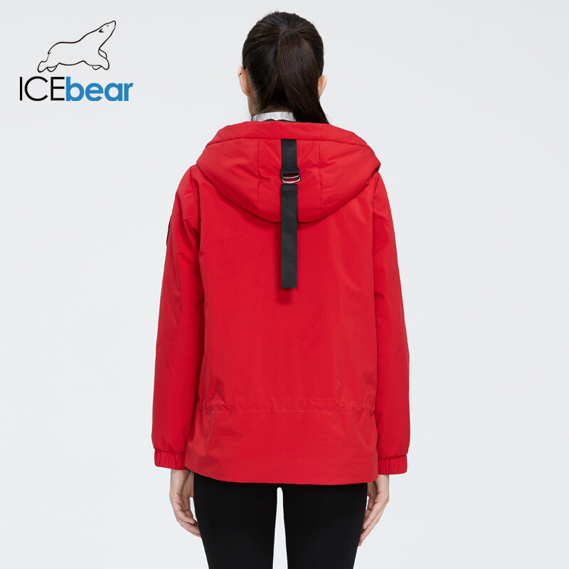 Jaket Wanita ICEbear 2022 dengan Tudung Wanita Gaya Kasual Parka Wanita Pakaian Musim Gugur Pakaian Merek GWC2023D