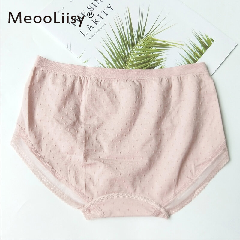 Meooliisy Ins Stijl Dames Ondergoed Vrouwen Katoenen Kruis Sexy Underpants One Size Katoen Naadloze Mid Taille Meisje Slips