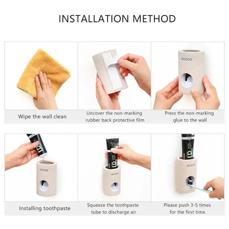 Dispensador automático de pasta dental, accesorio para el dentífrico a prueba de polvo para montar en la pared del baño