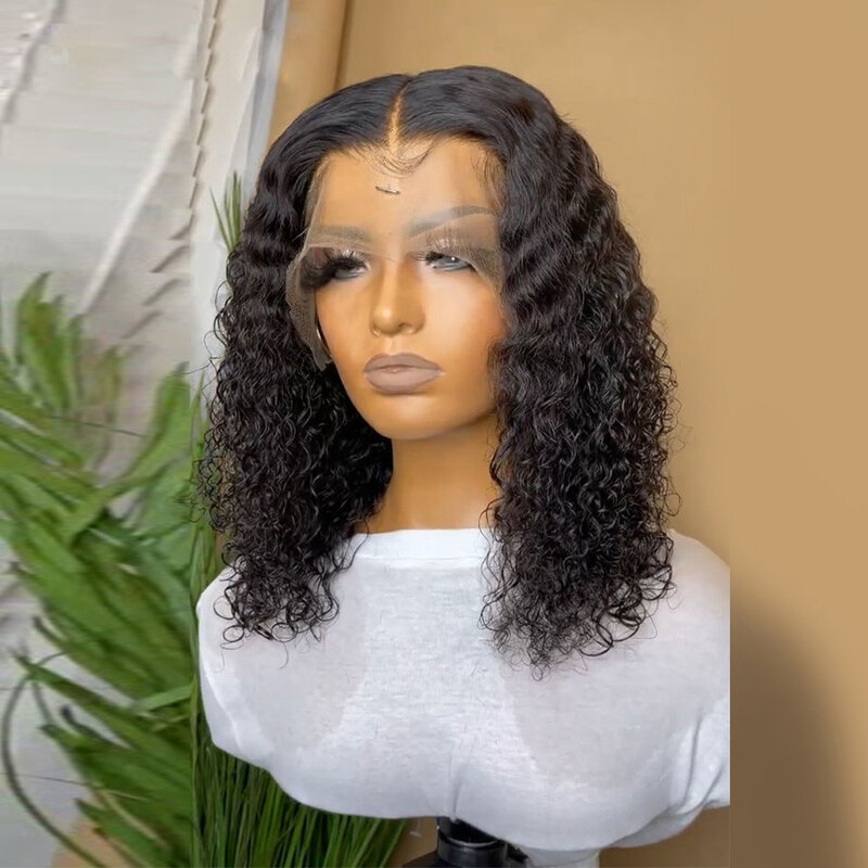 Glueless Bob perwersyjne kręcone syntetyczna koronka przodu peruki dla czarnych kobiet naturalną linią włosów z dzieckiem włosy żaroodporne