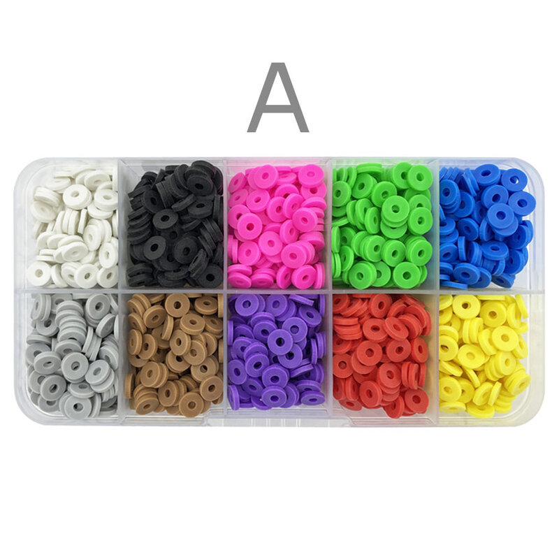 500pcs/6mm Flat Round Clay Beads Chip Disk Loose Spacer Handmade Boho Slice Beads For DIY Jewelry Making Bracelets
