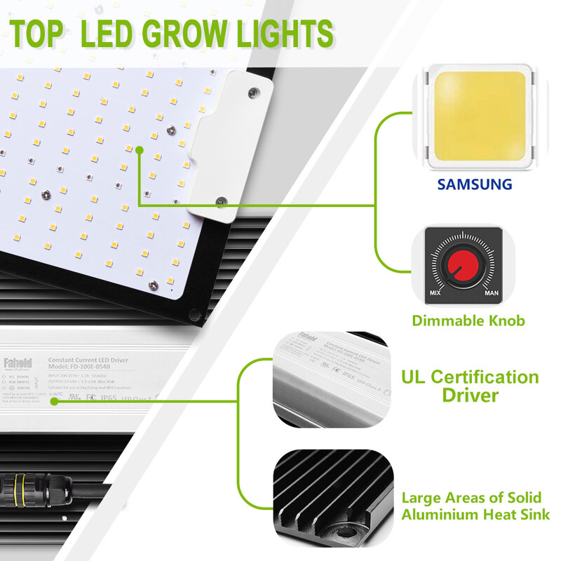 1000W Led Samsung Tumbuh Lampu Spektrum Penuh 2000W LED Tumbuh Cahaya Tinggi PPF untuk Bibit, sayuran dan Mekar
