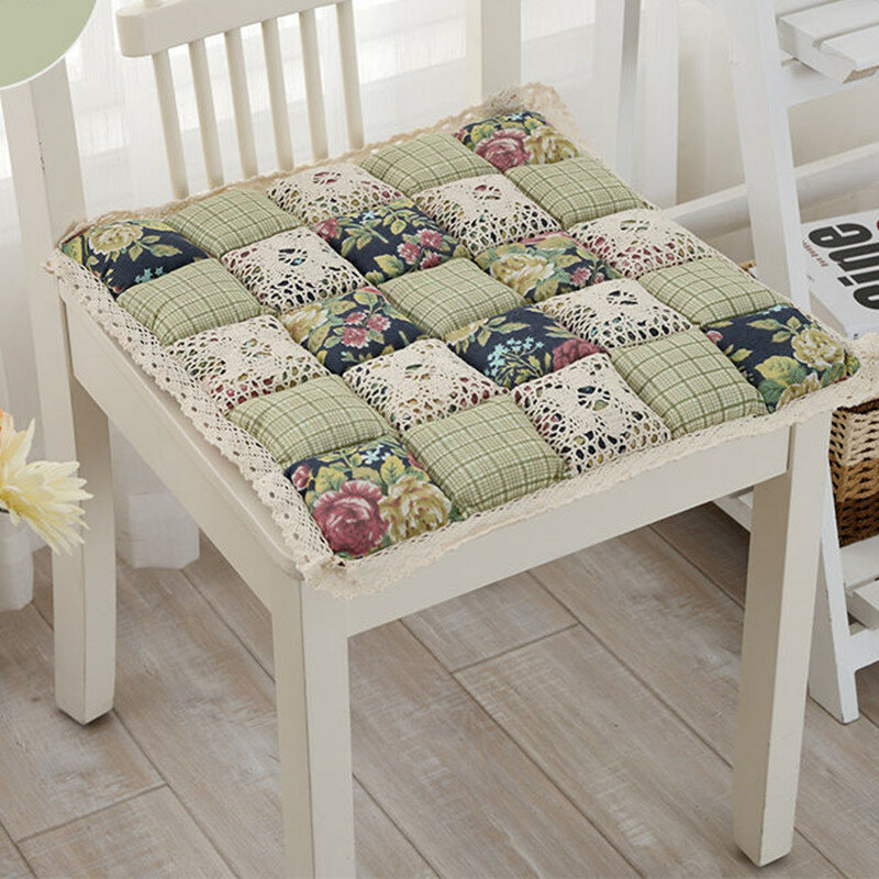 Flower Pattern Cushion Summer Dining Breathable Cool Pad Office Armchair Mats Car Seat Cushion Large Padding Pad 40x40 Pillows