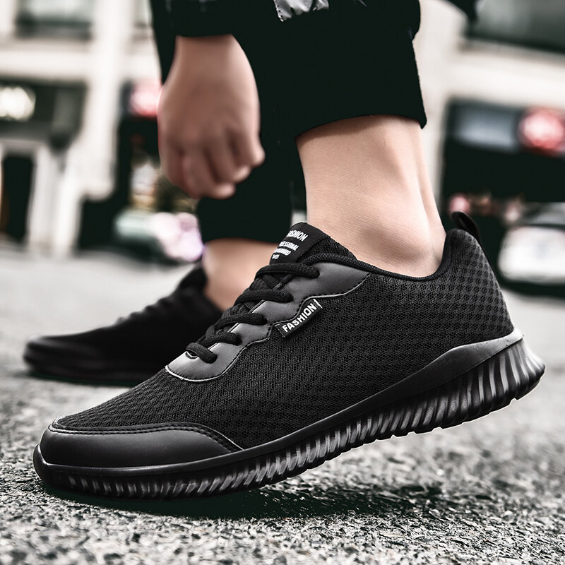 Sepatu Lari untuk Pria Ukuran Besar 48 Sepatu Kasual Sepatu Kualitas Tinggi Sneakers Jogging Jaring Sejuk Bantalan Renda Pria